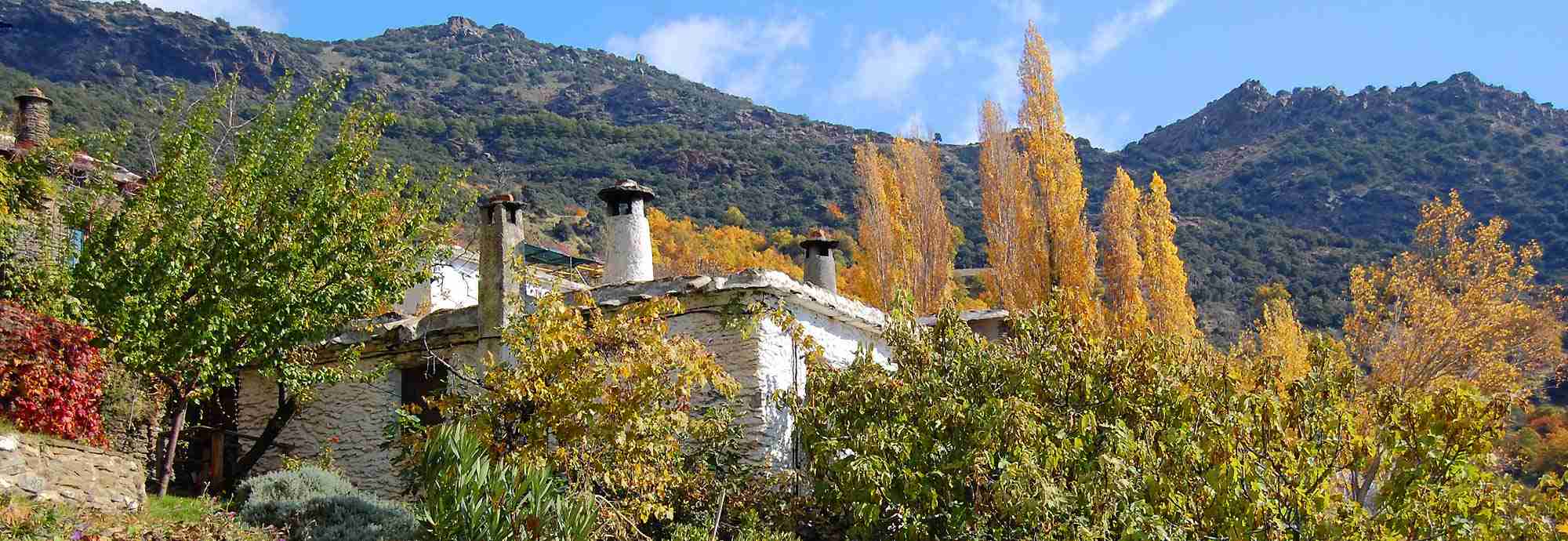 Rustic rental cottage with private gardens in Bubion, Alpujarras